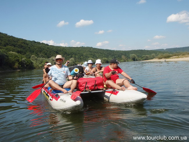 rafting in the Carpathians in Ukraine. Outdoor activities