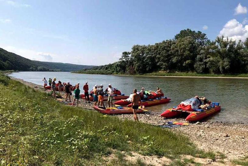 Rafting on the Dniester river