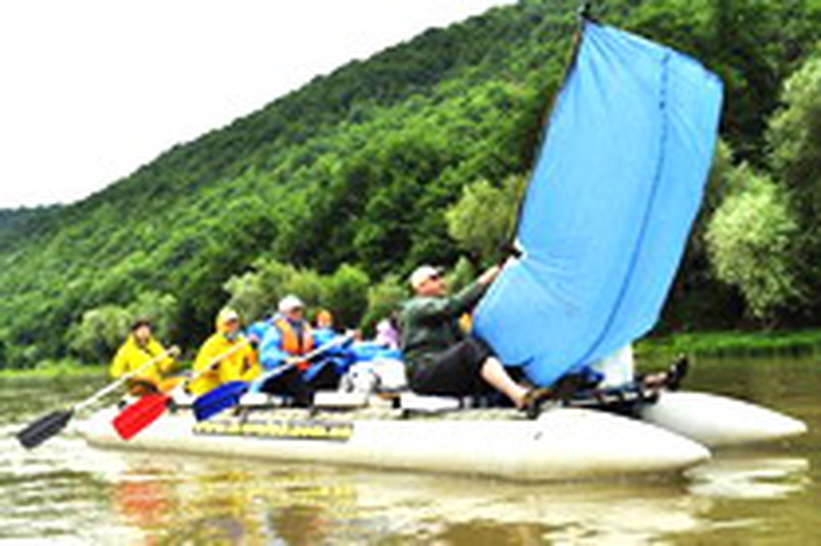 Rafting Dniester river in Ukraine